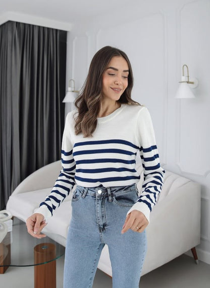 Striped knitted blouse