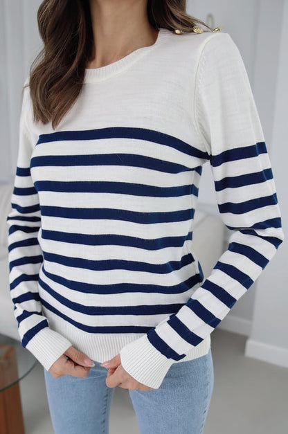 Striped knitted blouse