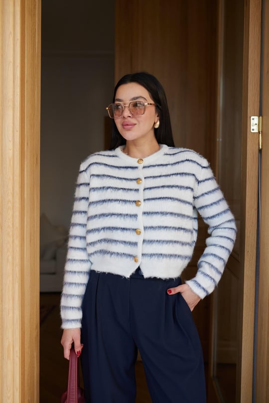 Striped mohair Cardigan