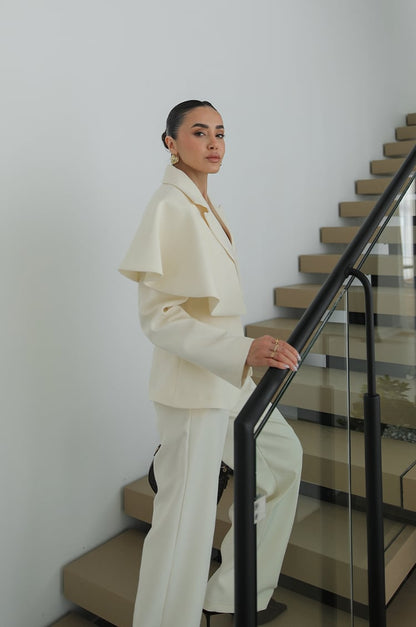 Jacket with removable cape suit - beige