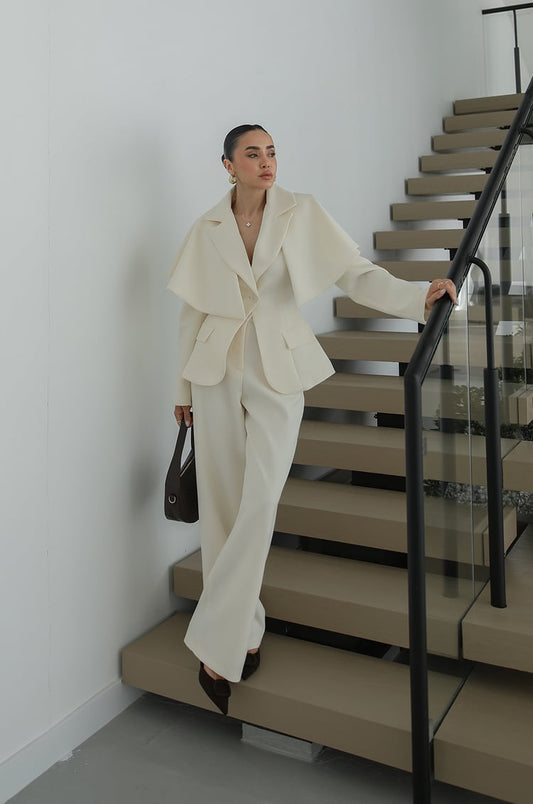 Jacket with removable cape suit - beige