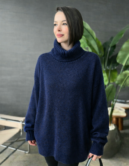 High-neck wool jumper