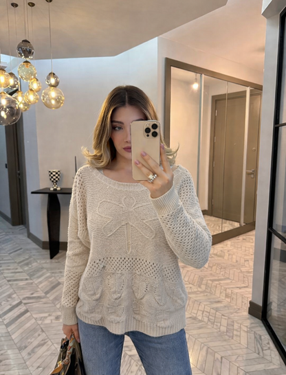 Crochet knitted blouse