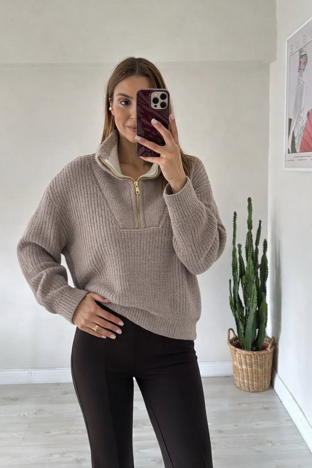 Network knitted jumper