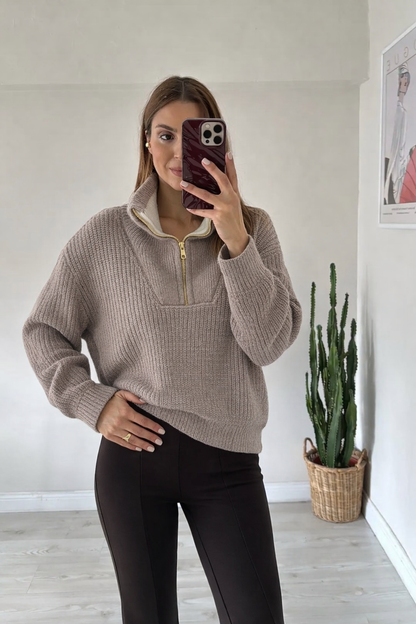 Network knitted jumper