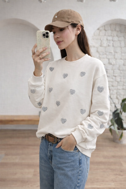 Fleece sweatshirt with glitter details