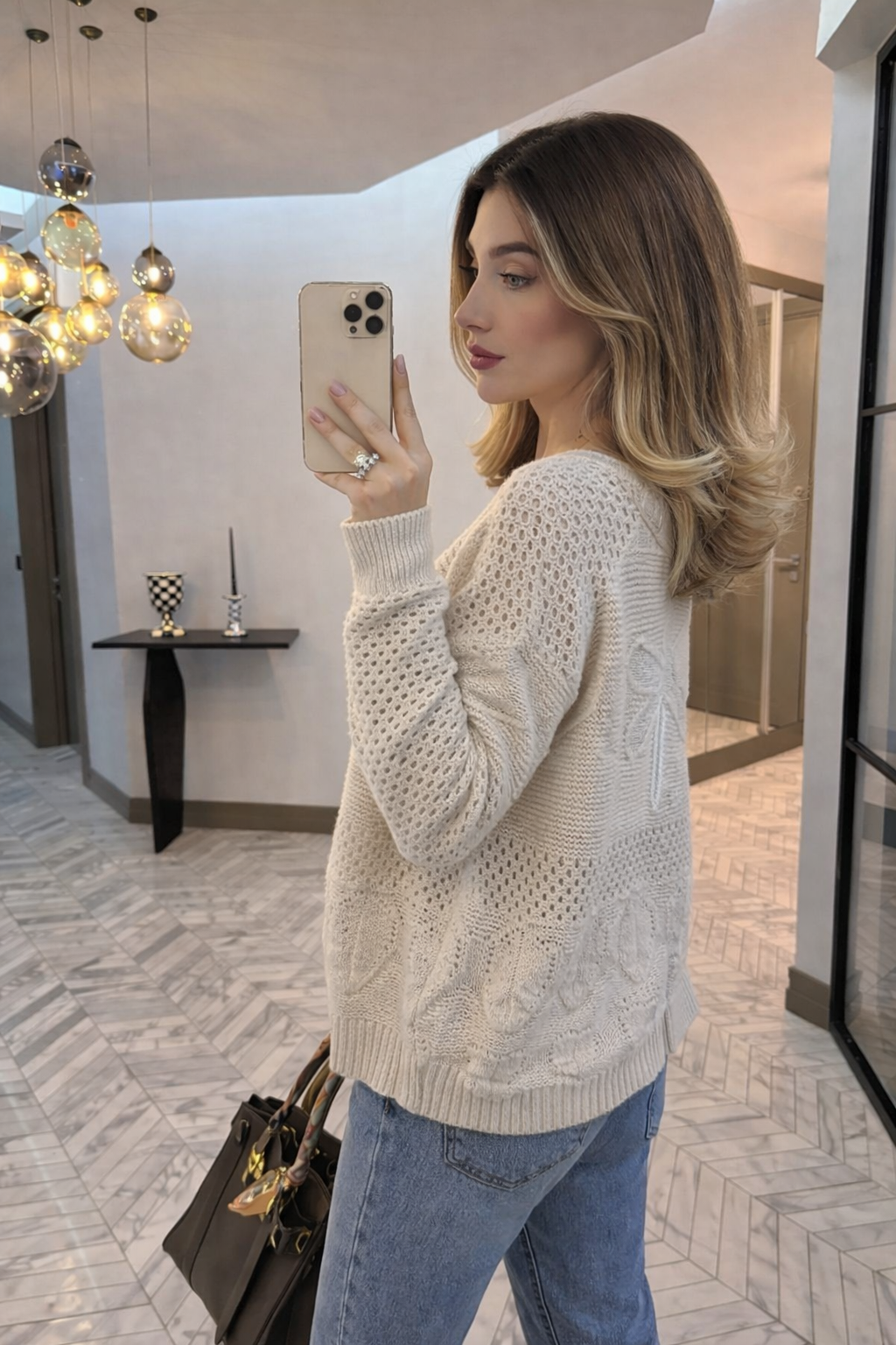 Crochet knitted blouse