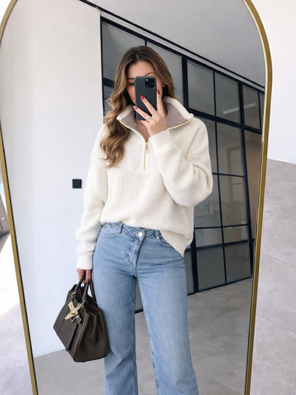 Network knitted jumper