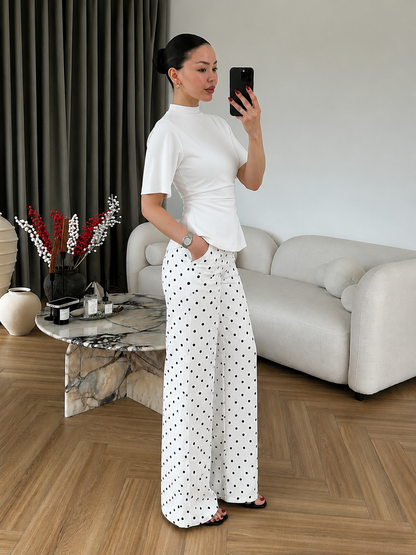 Black Muvvin T-shirt with Draped Sides-white