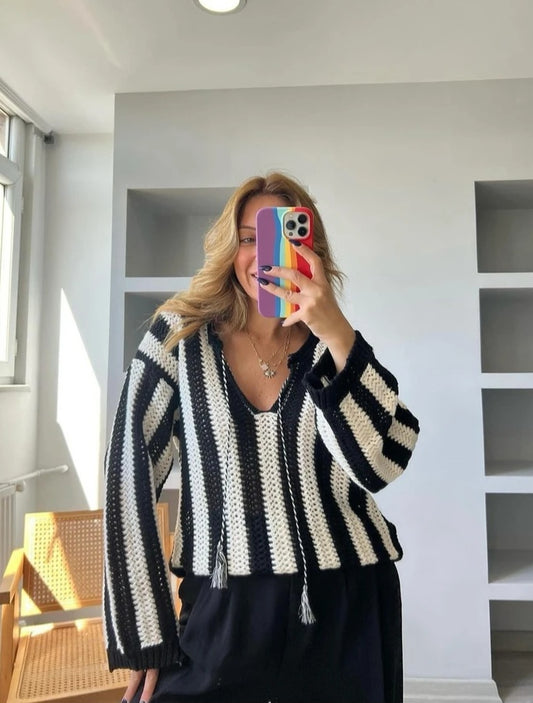 Knitted crochet jumper