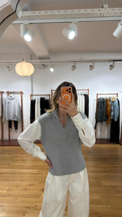 Zara knitted jumper with cotton sleeves