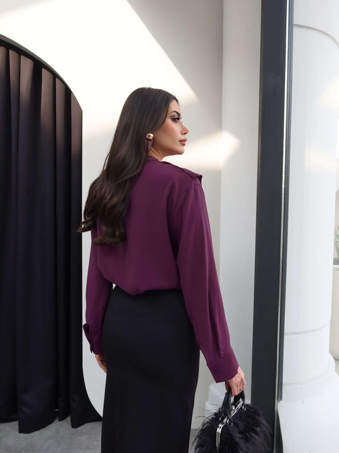 Mandarin Collar Ruffled Shirt