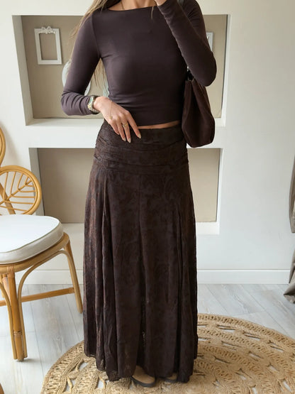 Velvet Patterned Skirt