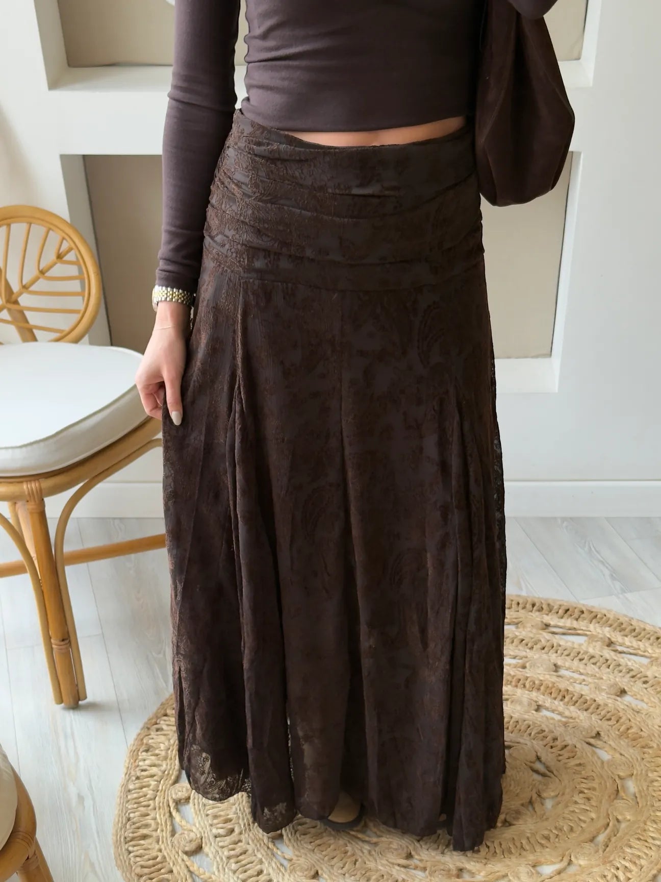 Velvet Patterned Skirt