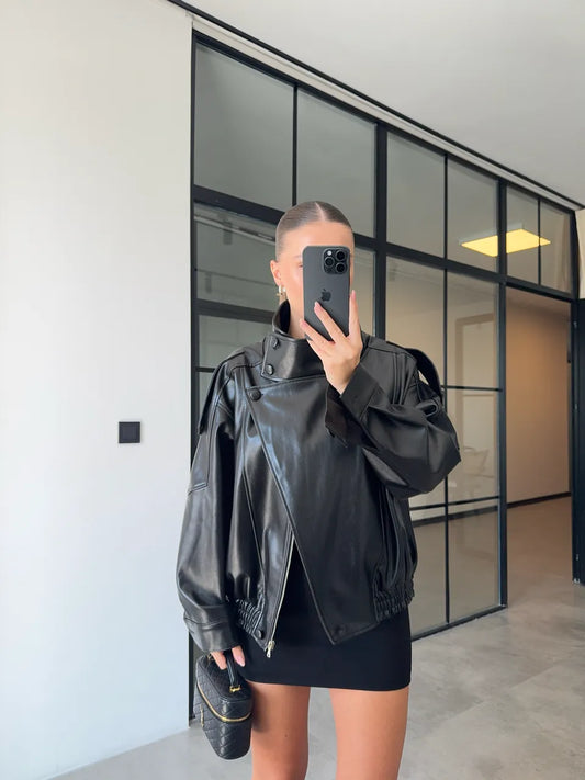 Zara model Faux Leather jacket