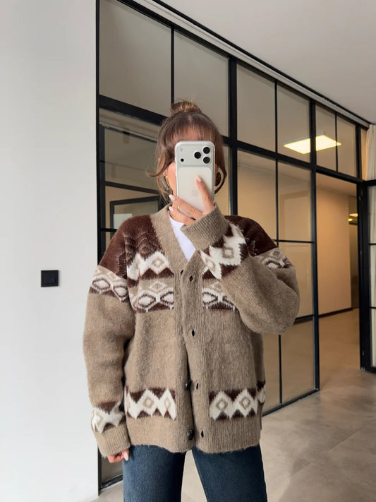 Zara model wool Cardigan