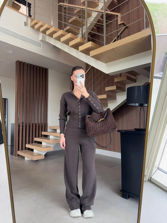 WAIST DETAIL TWO-PIECE KNITTED SET