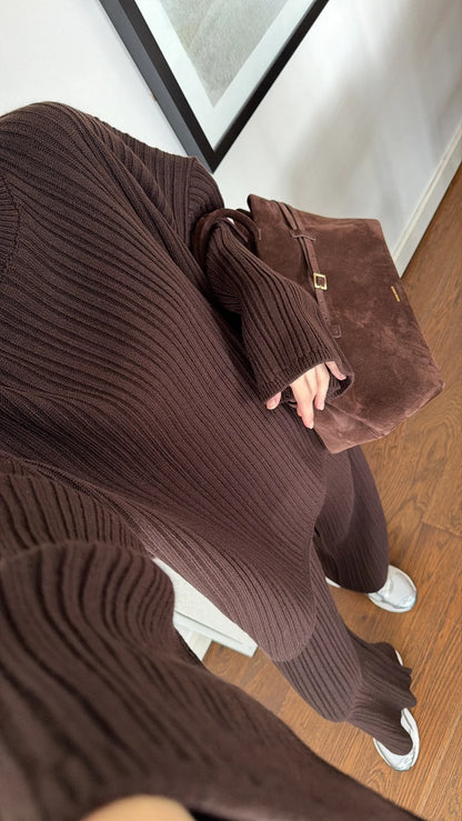 Round neck knitted Co-ord set