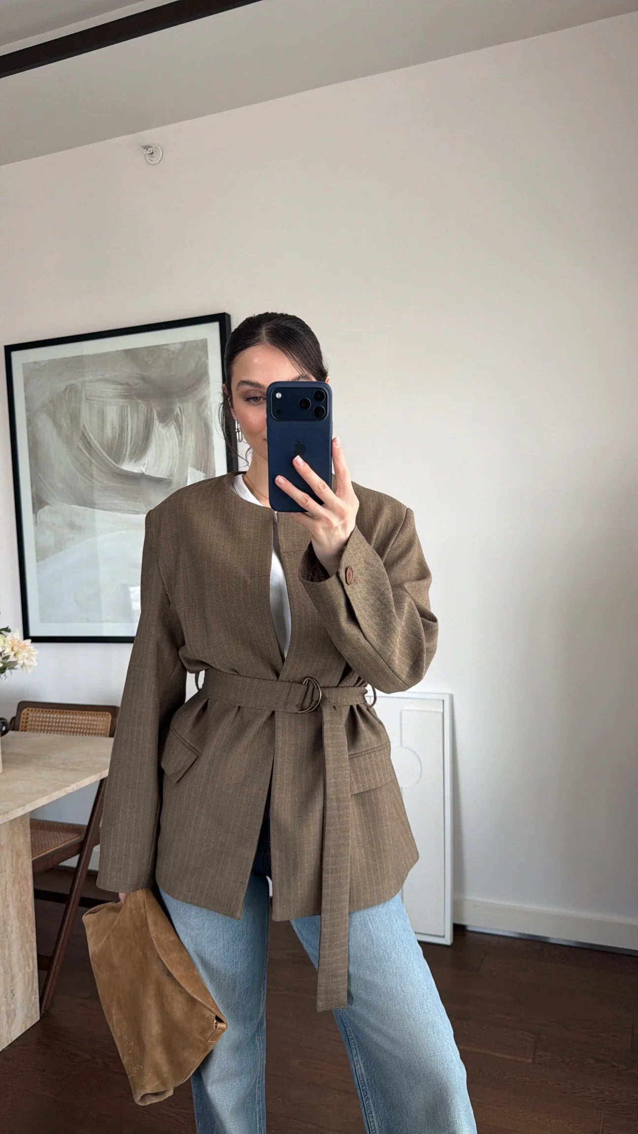 BELTED WAITED BLAZER JACKET