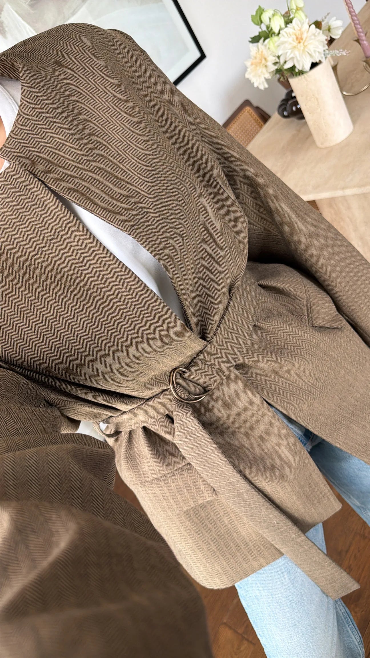 BELTED WAITED BLAZER JACKET