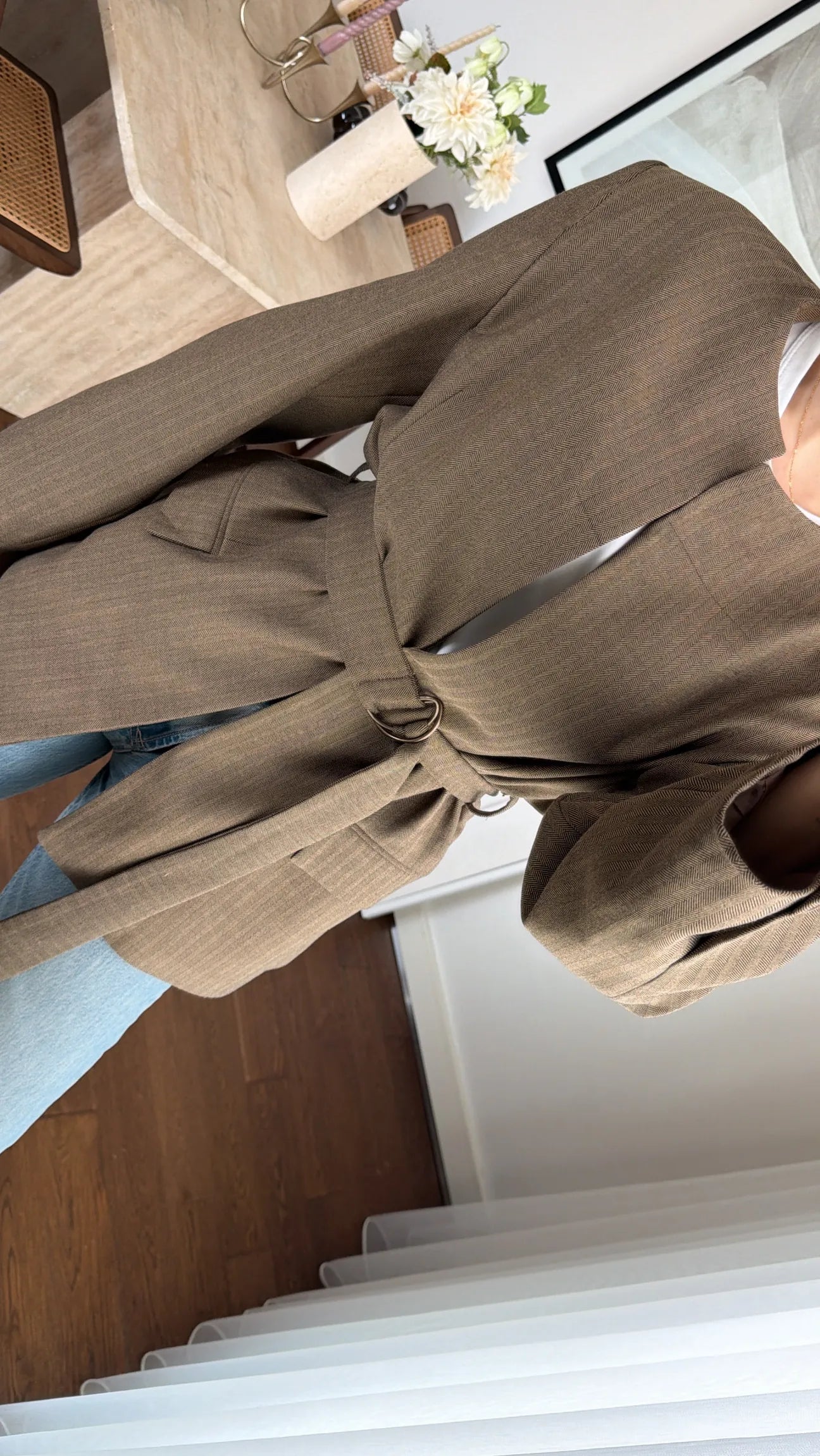 BELTED WAITED BLAZER JACKET