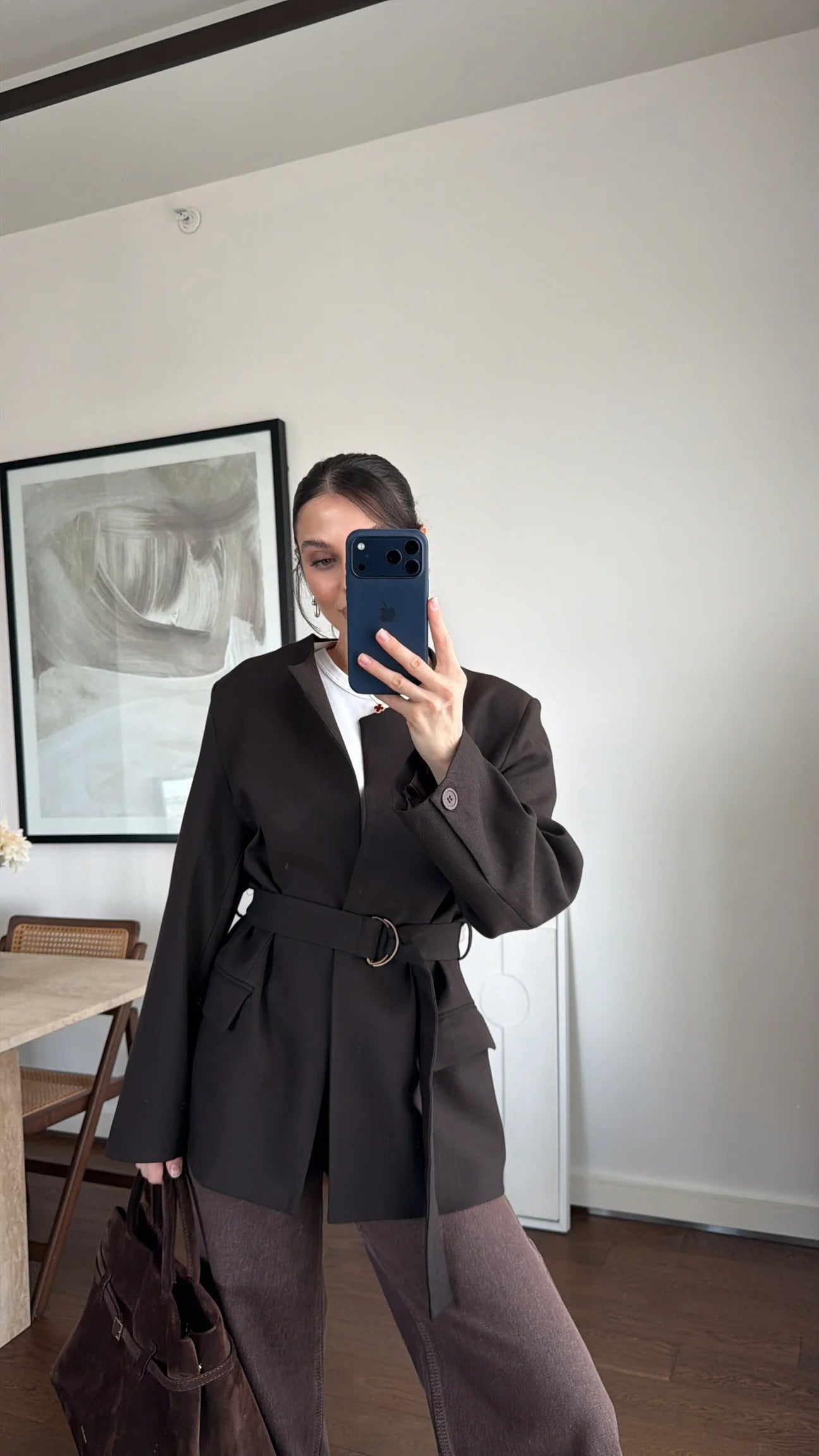 BELTED WAITED BLAZER JACKET