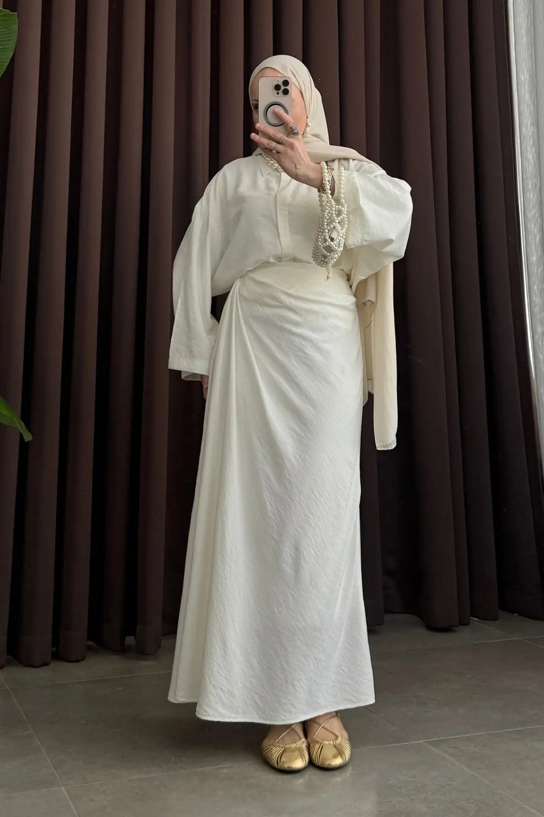 Zra Model Draped Skirt Set