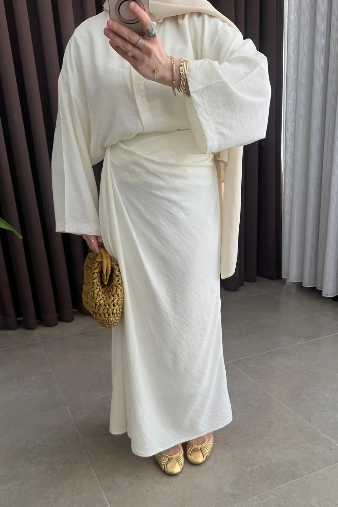 Zra Model Draped Skirt Set