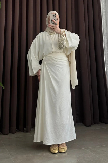 Zra Model Draped Skirt Set