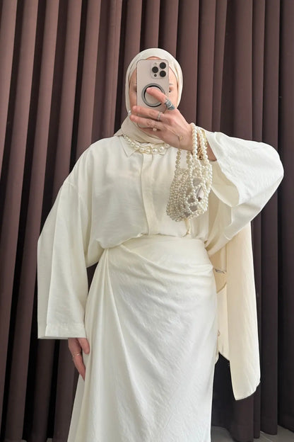 Zra Model Draped Skirt Set