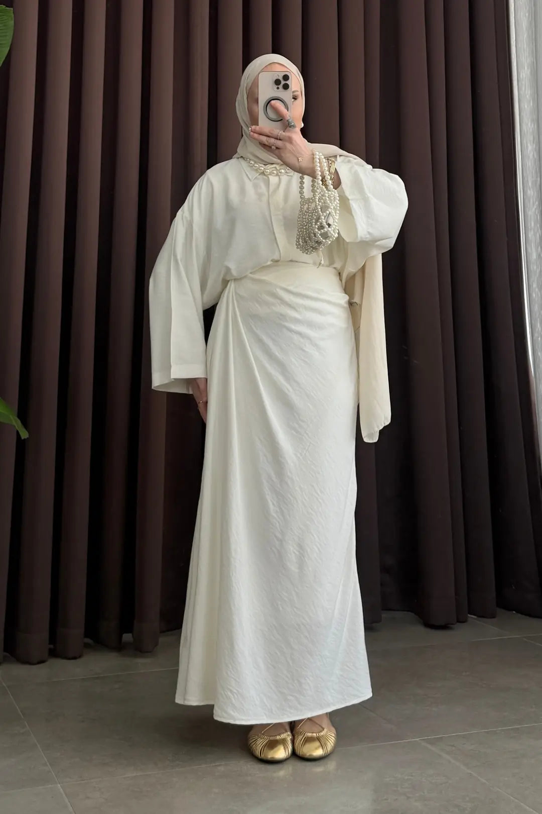 Zra Model Draped Skirt Set