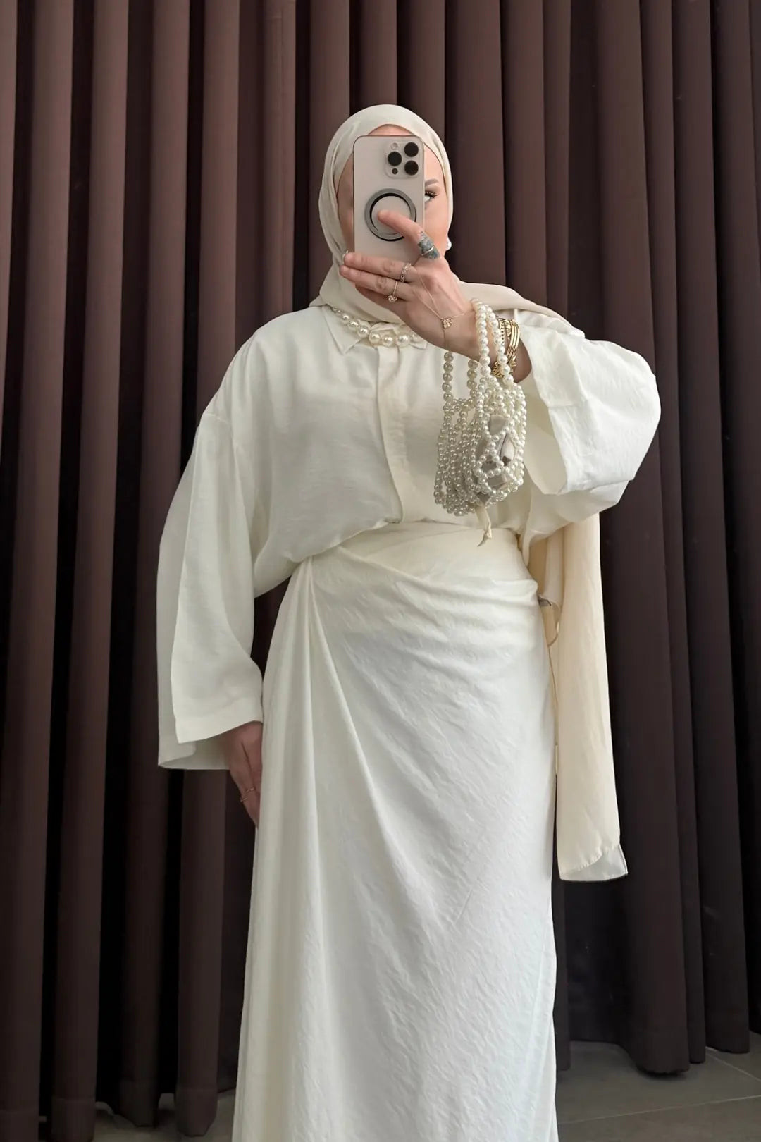 Zra Model Draped Skirt Set