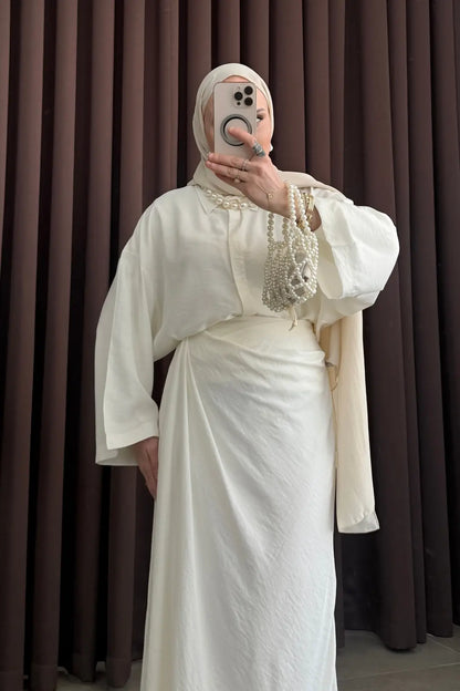 Zra Model Draped Skirt Set