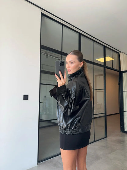 Zara model Faux Leather jacket