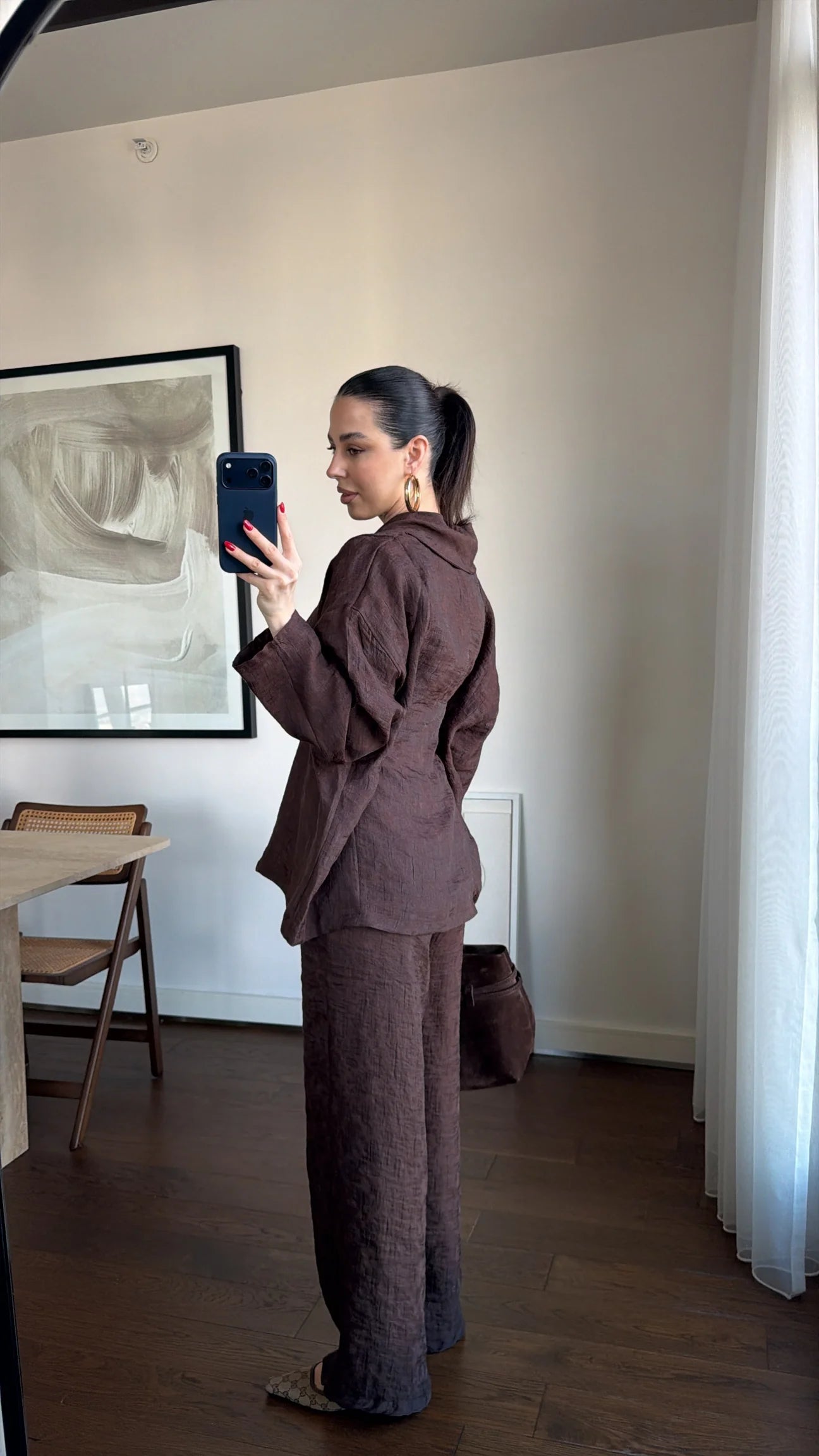 Jacquard texture fabric kimono co-ord set
