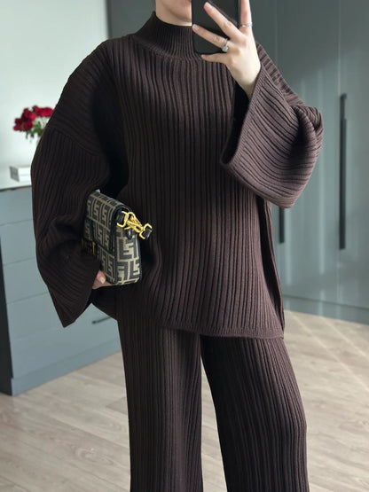 Round neck knitted Co-ord set