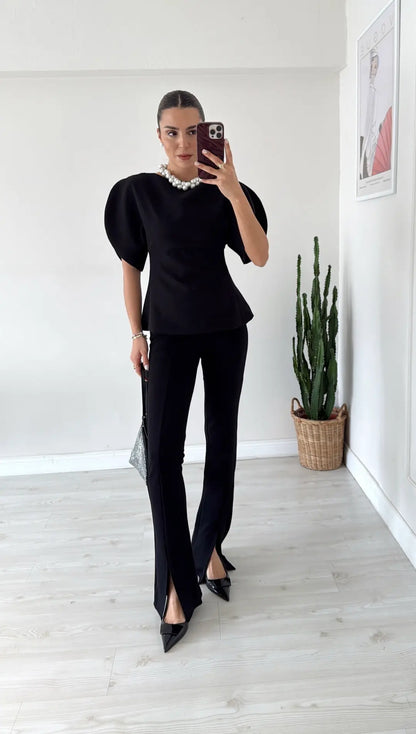 Balloon Sleeve Blouse White