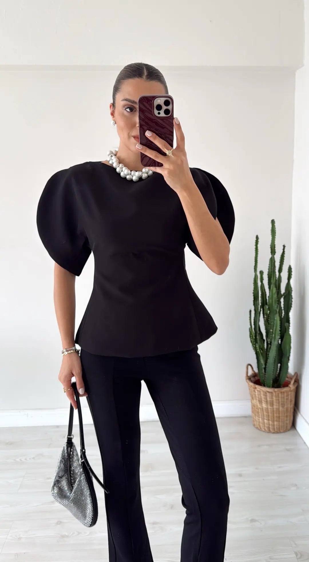 Balloon Sleeve Blouse White