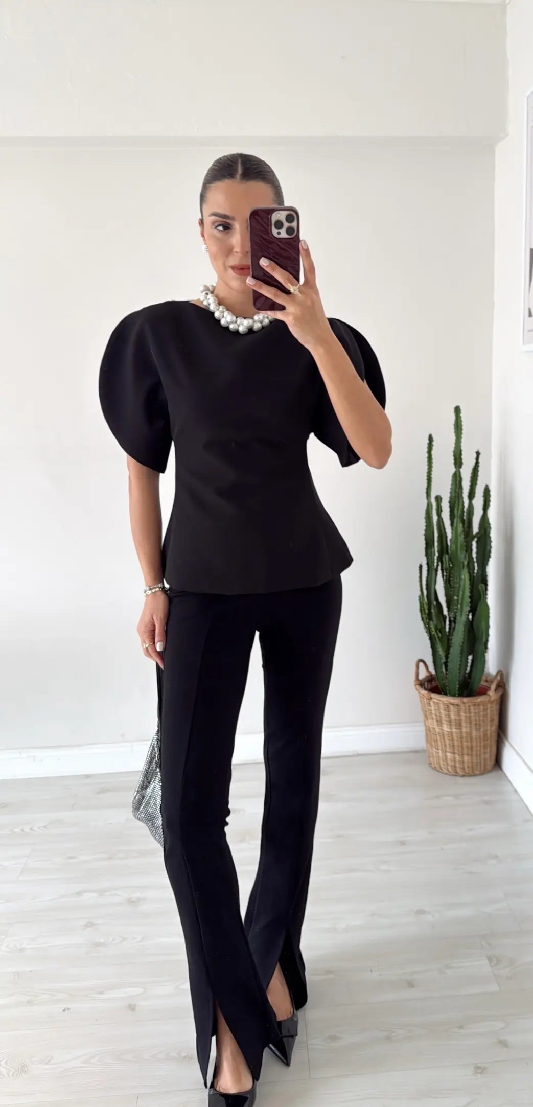 Balloon Sleeve Blouse White