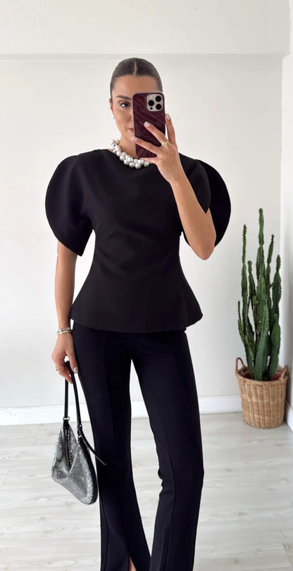 Balloon Sleeve Blouse White