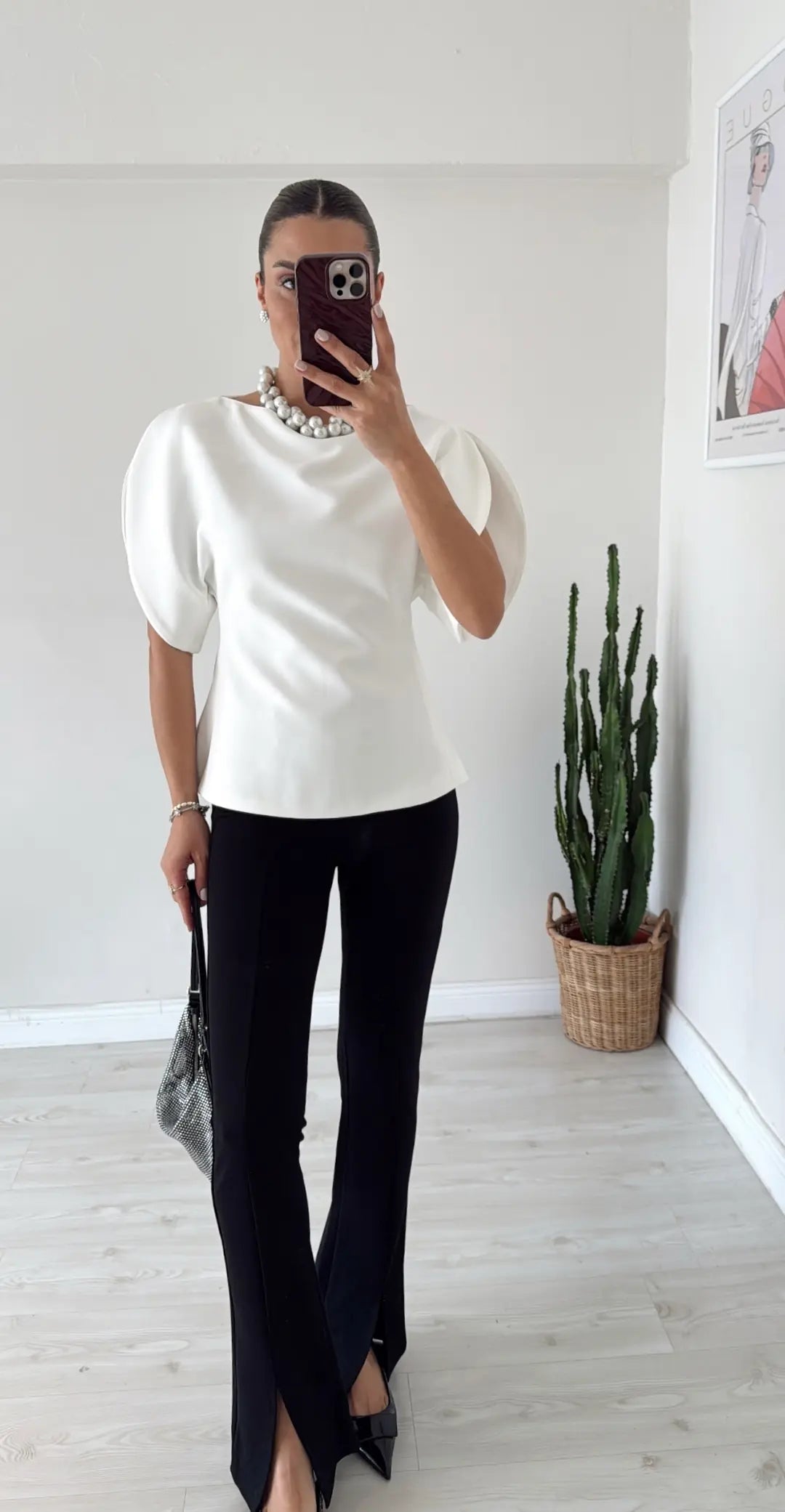 Balloon Sleeve Blouse White