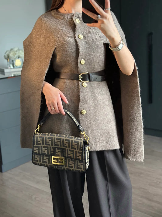 Wool Poncho with belt