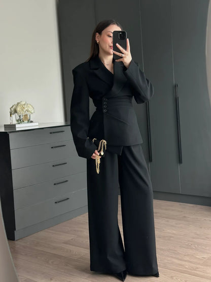 Black 4 side buttons suit