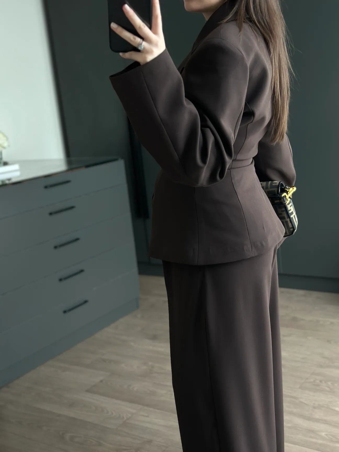 Brown 4 side buttons suit