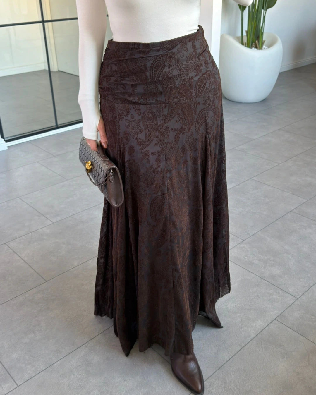 Velvet Patterned Skirt