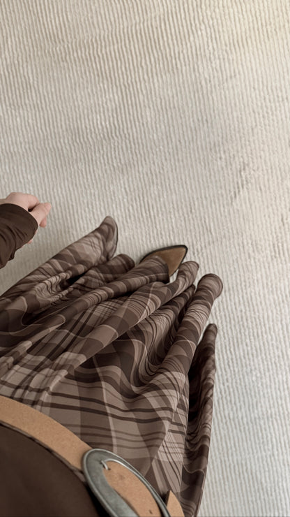 Checked chiffon lined Skirt