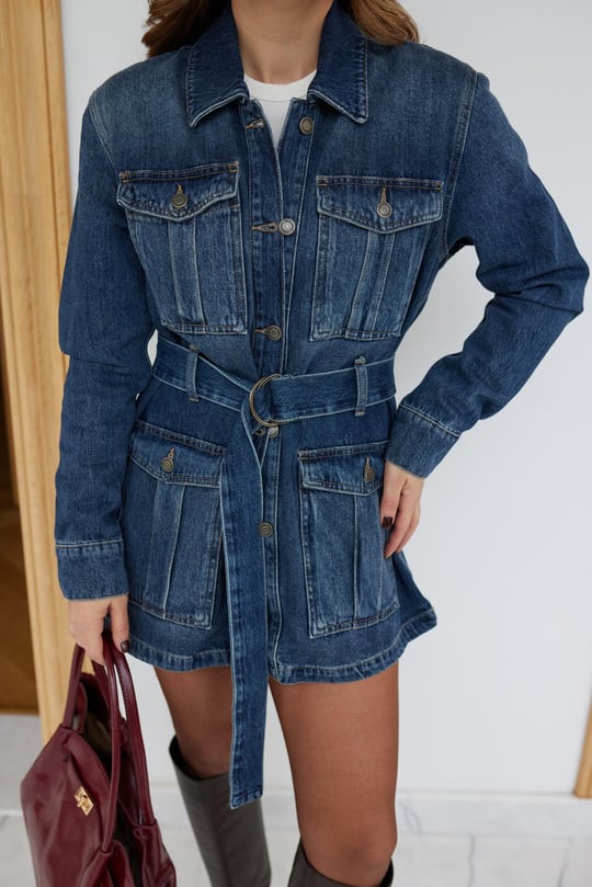 Zara belted jeans jacket