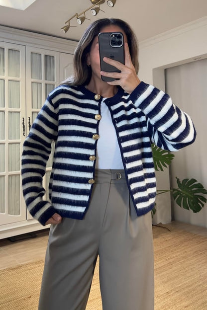 Striped Knitted Cardigan