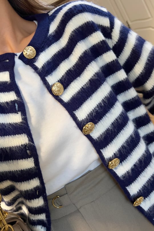 Striped Knitted Cardigan