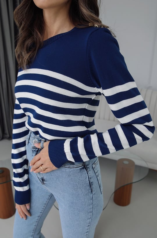 Striped knitted blouse